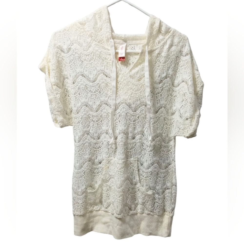 Cream White Lace No Boundries Sweater Top- Size Medium